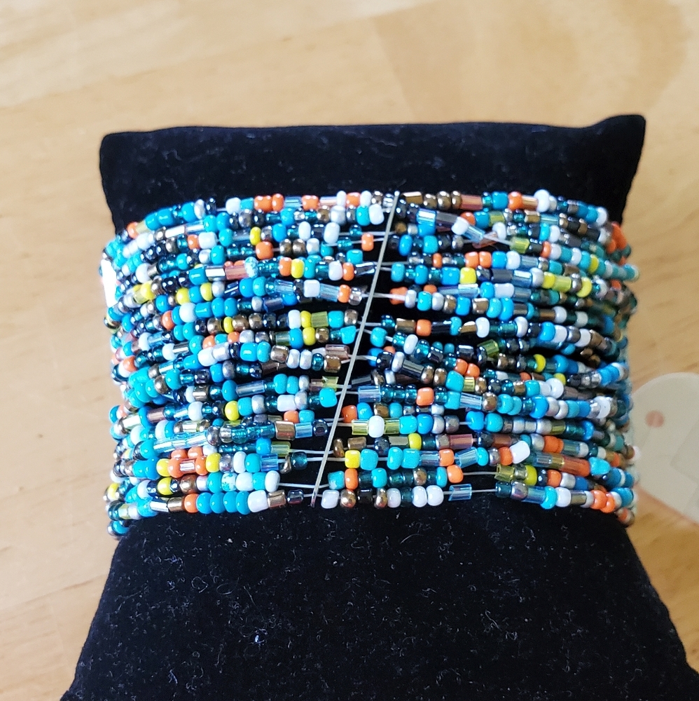 Icon Collection, seed beads, elastic, multi strand, bracelet, native